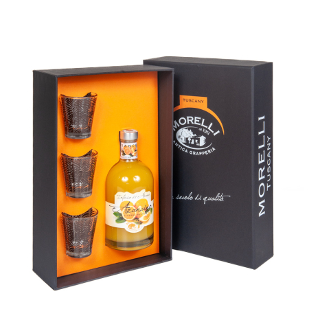 gift box arancino con bicchierini da liquore